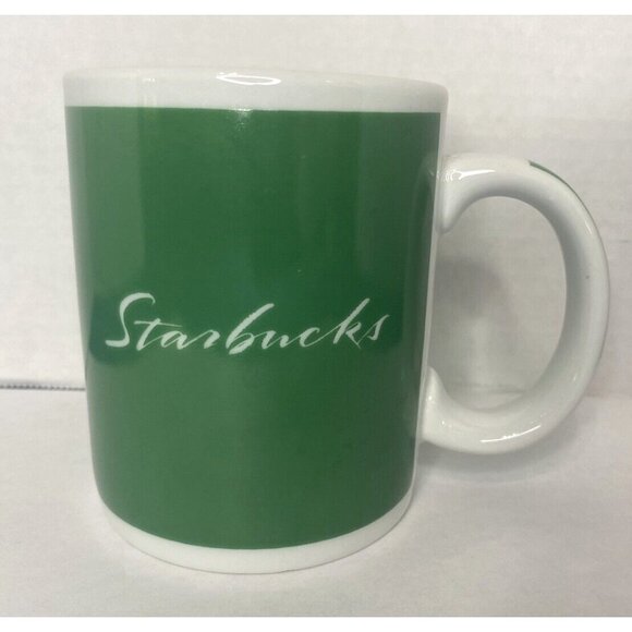 Starbucks Green Logo Ceramic Coffee Mug 12 Oz Rare version - Picture 2 of 7